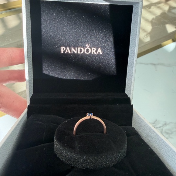 Pandora Jewelry - Pandora rose gold ring with blue stone(size 54/7)